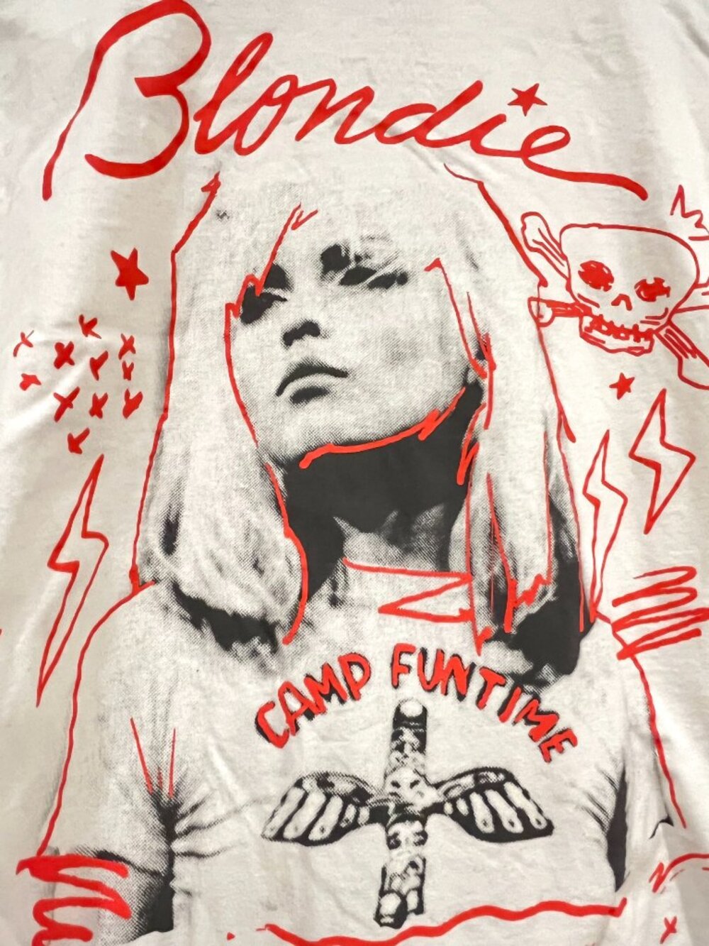 Blondie Debbie Harry Camp Funtime Graphic Band Tee S/M concert shirt